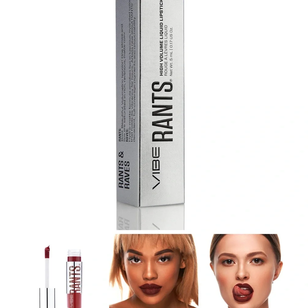 VIBE RANTS High Volume Liquid Lipstick Wrecking Ball dark red 5mL 0.17 oz NEW!